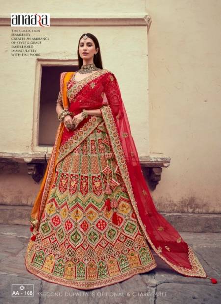 Red Colour Exclusive Designer Bridal Wedding Wear Heavy Embroidery Work Lehenga Choli Collection AA-108